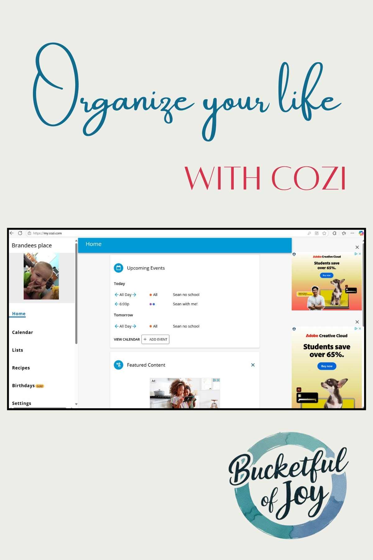 Keep Life Organized with the Cozi Online Calendar!